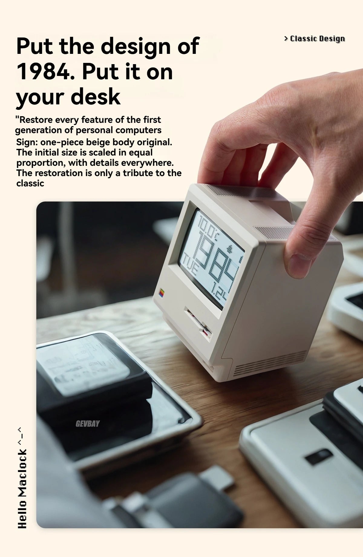 Retro Clock Creativity Alarm Clock Student Specific Wake Up Artifact Nostalgic Desktop Male Electronic Maclock