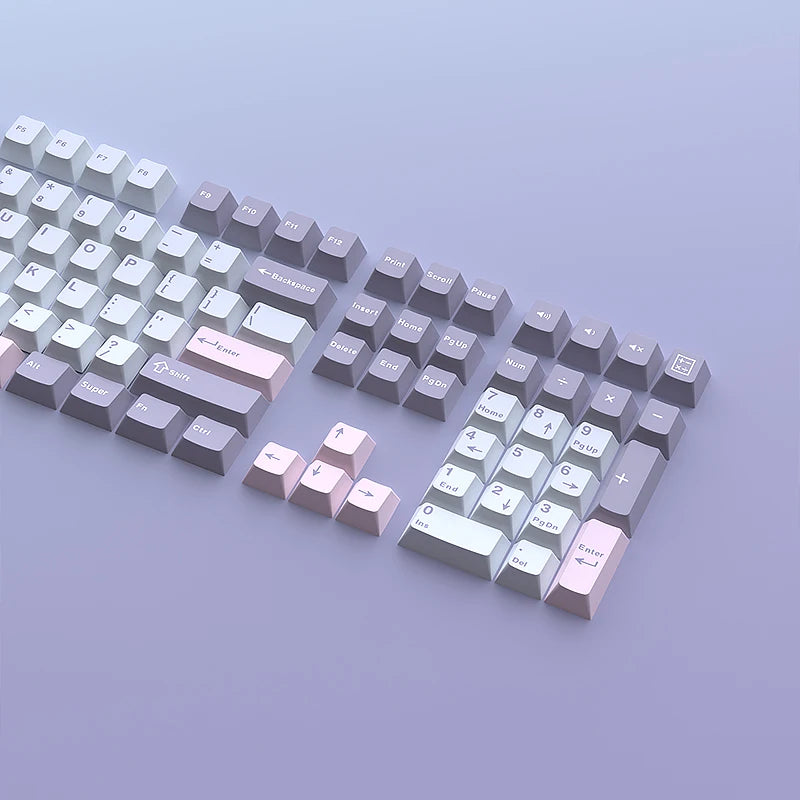 USLION 126 Keys Cherry Profile Keycaps ISO Layout Minimalist PBT Key Caps for Gaming Mechanical Keyboard GMK87 GMK67 AULA 75