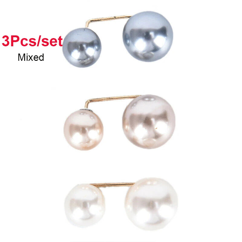 Pearl Brooches Set Waist Buckle Cardigan Jeans Button Brooch Pins Women Sweater Coat Anti Fall Pearls Clothes Pin Decoration