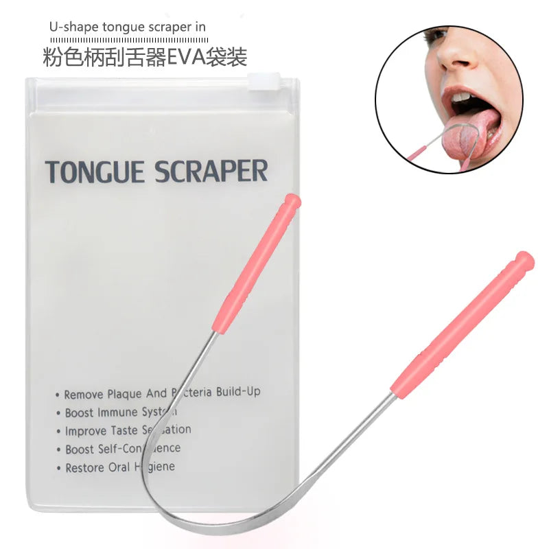 Stainless Steel Tongue Scraper Cleaner Fresh Breath Cleaning Coated Tongue Toothbrush Oral Hygiene Care Tools Raspador De Lengua