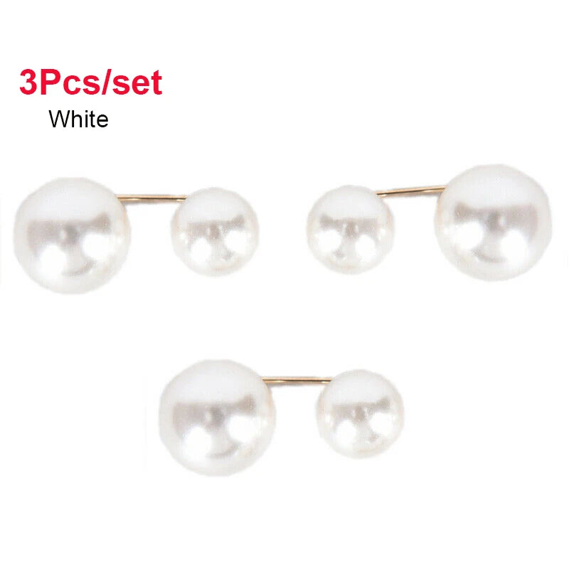 Pearl Brooches Set Waist Buckle Cardigan Jeans Button Brooch Pins Women Sweater Coat Anti Fall Pearls Clothes Pin Decoration