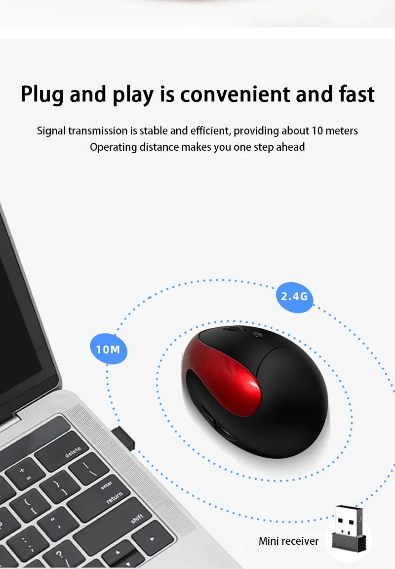 Xiaomi Hot Selling Rechargeable Vertical Mice Ergonomic Wireless Mouse 2.4G USB Receiver 1600 Adjustable DPI 6 Buttons Mouse New