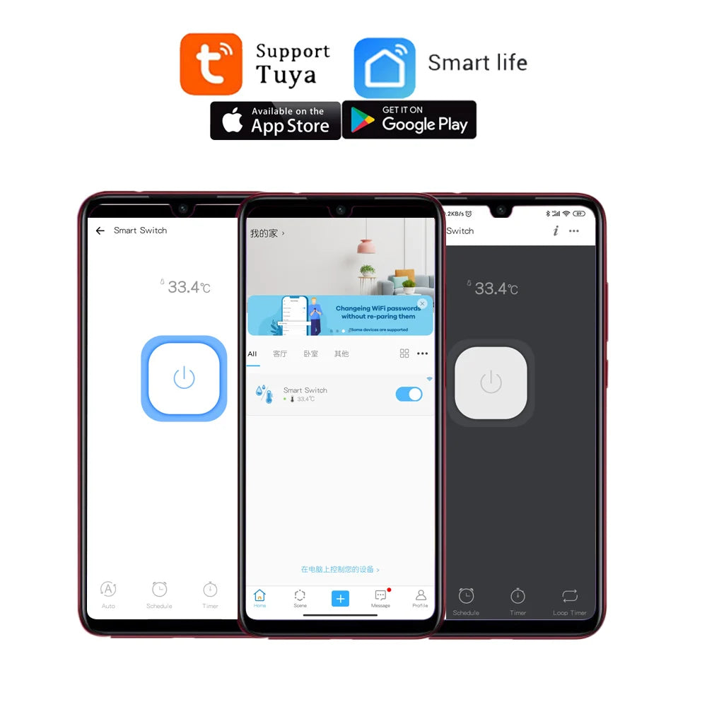 Smart Temperature Switch Tuya WiFi Smart Life Control 1 Gang 85-250V Monitoring Thermostat Passive Dry Contact Relay Match Alexa