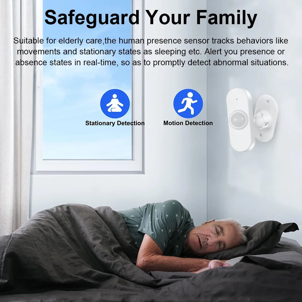 Smart Zigbee Human Presence Sensor 24G Mmwave Radar Motion Light Detector Smart Home Optional Temperature And Humidity Detection