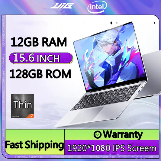 Windows 10 Laptop PC 15.6 INCH 12GB RAM DDR3L 128GB ROM Intel Celeron N5095 Keyboard Single Camera 1920*1080 IPS Screen WIFI