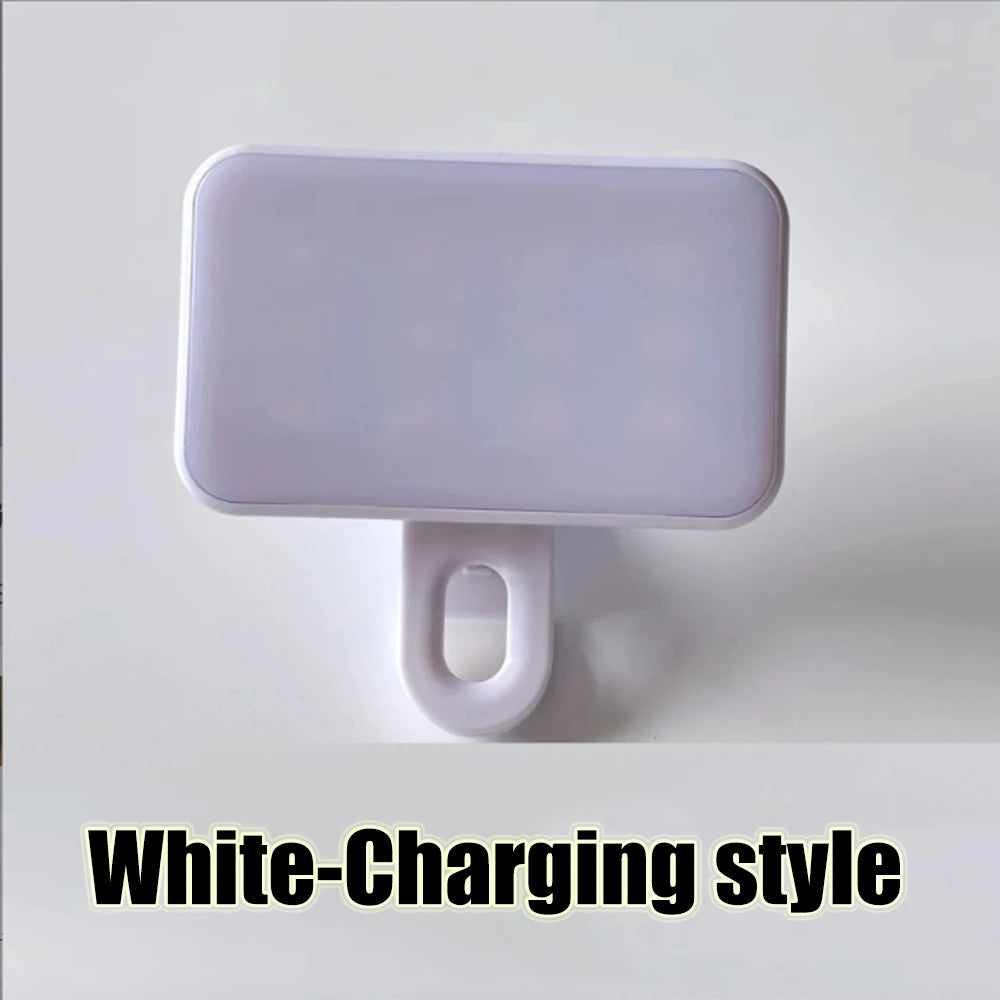 Portable Mini Selfie Fill Light Rechargeable Clip 3 Modes Adjustable Brightness On For Phone Laptop Tablet Meeting Make Up ﻿