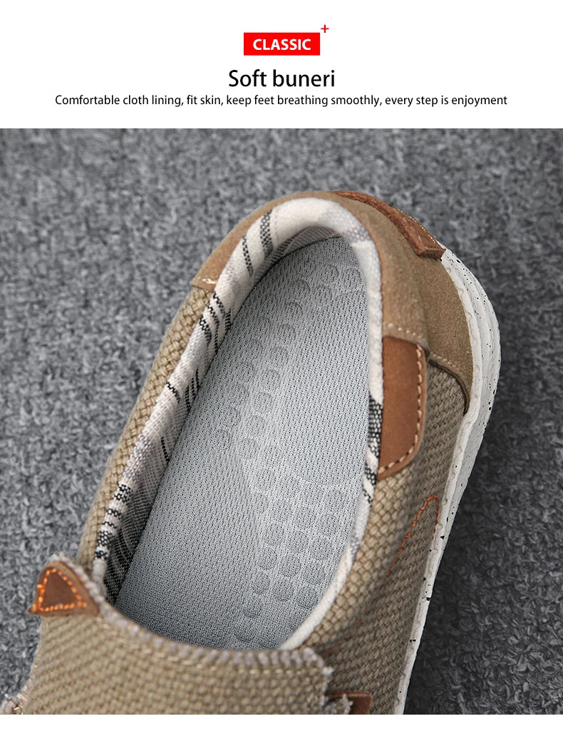 Summer Breathable Sneakers Men Canvas Shoes Slip On Loafers Men Comfty Casual Men Shoes Lightweight Flats Men Walking Zapatos