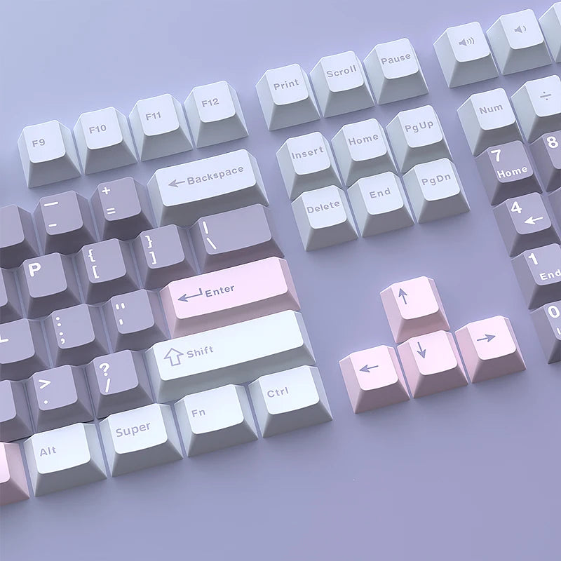 USLION 126 Keys Cherry Profile Keycaps ISO Layout Minimalist PBT Key Caps for Gaming Mechanical Keyboard GMK87 GMK67 AULA 75