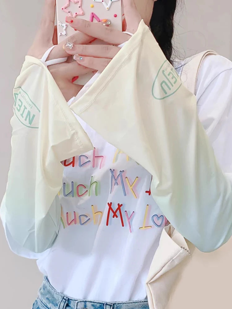 Loose Cycling Arm Sleeves Ice Fabric  UV Protection Sunscreen Running Sleeve Outdoor Sport Cycling Arm Warmers Men Women YZL05