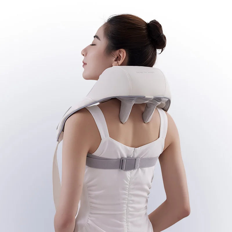 Shiatsu Back Shoulder and Neck Massager with Heat Cordless Deep Tissue 6D Kneading Massage Pillow Massage Shawl for Muscle Relax
