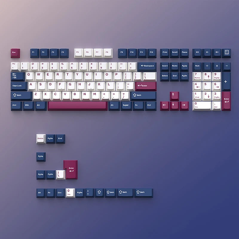 USLION 126 Keys Keycaps Three Color Mix Theme Cherry Profile English PBT Key Caps Set for Mechanical Keyboard