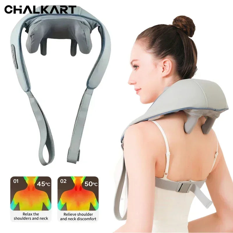 3D Kneading Neck Massager with Heat - Multi-Function Therapy for Shoulder, Back & Cervical Muscle Relaxation