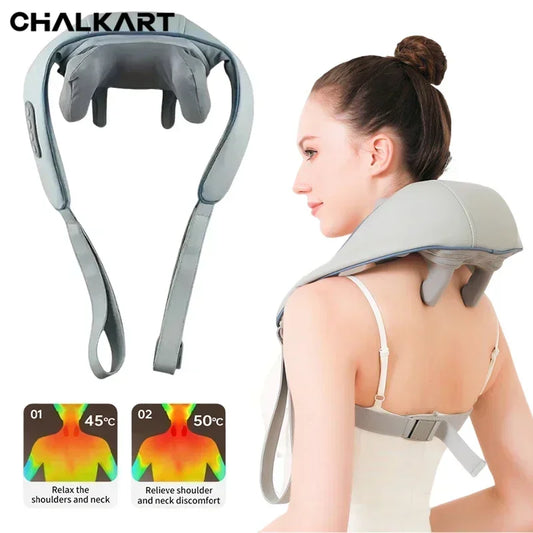 3D Kneading Neck Massager with Heat - Multi-Function Therapy for Shoulder, Back & Cervical Muscle Relaxation
