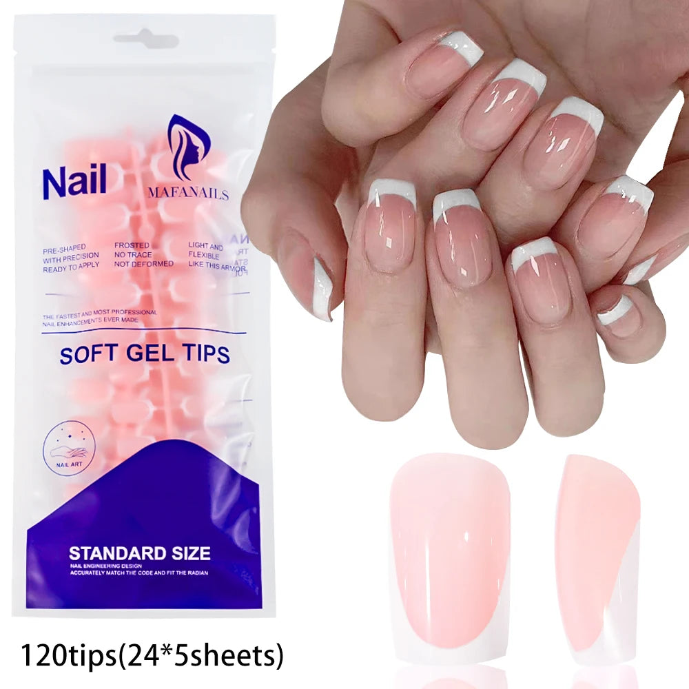 100Pcs Light Pink Press on Nails Short Medium Square Wearable Fake Nails Tips 10 sizes Full Cover False Nails Finger Decoration