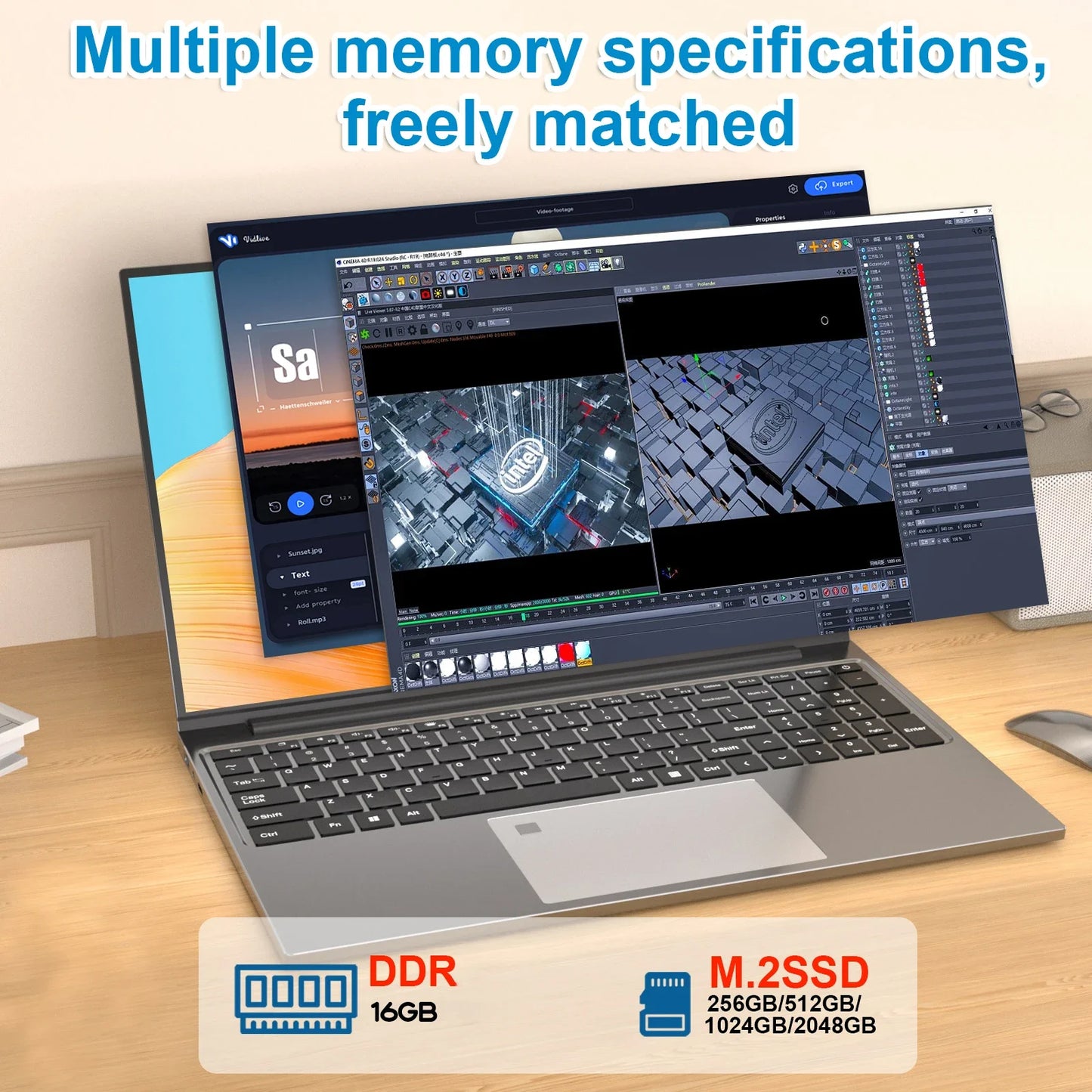 15.6" Intel Core i3 6100U Laptop Computer Windows 11 Pro 16GB RAM 512GB 1TB SSD Portable Notebook PC Office Study Laptops