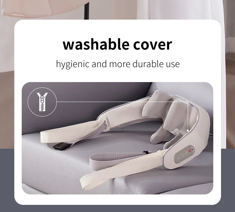 Shiatsu Back Shoulder and Neck Massager with Heat Cordless Deep Tissue 6D Kneading Massage Pillow Massage Shawl for Muscle Relax