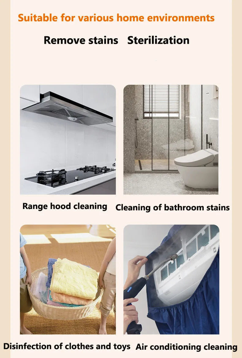 1.6L Handheld Steam Cleaner for Home, Multi-Purpose Portable Steamer for Floors, Tiles, Grout, Carpet, Windows 2500W Powerful