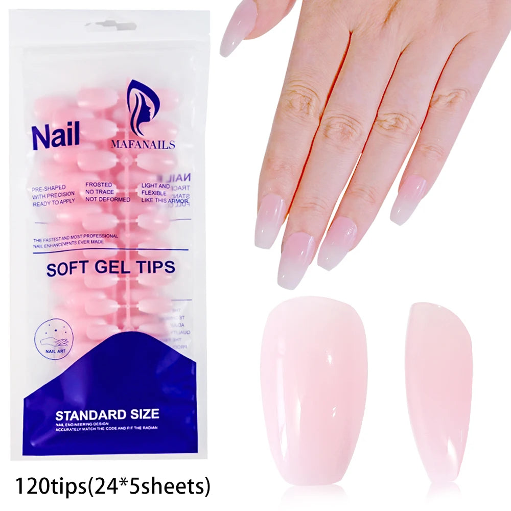 100Pcs Light Pink Press on Nails Short Medium Square Wearable Fake Nails Tips 10 sizes Full Cover False Nails Finger Decoration