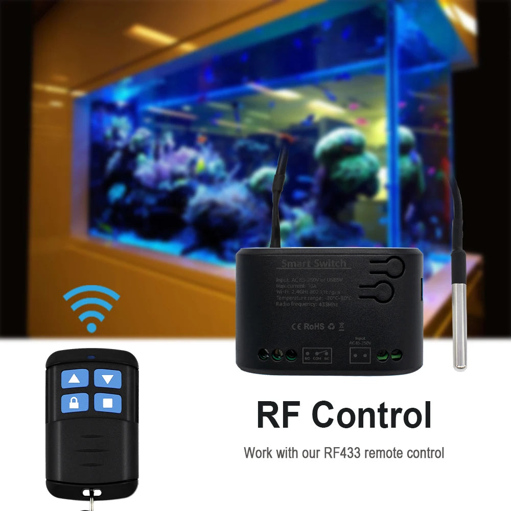 Smart Temperature Switch Tuya WiFi Smart Life Control 1 Gang 85-250V Monitoring Thermostat Passive Dry Contact Relay Match Alexa