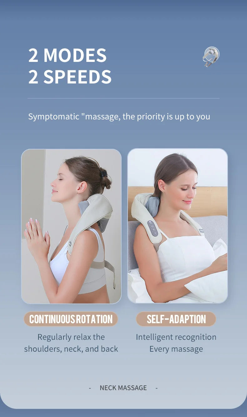 Wireless Neck And Back Massager Neck And Shoulder Kneading Massage Shawl Neck Cervical Relaxing Trapezius Massager