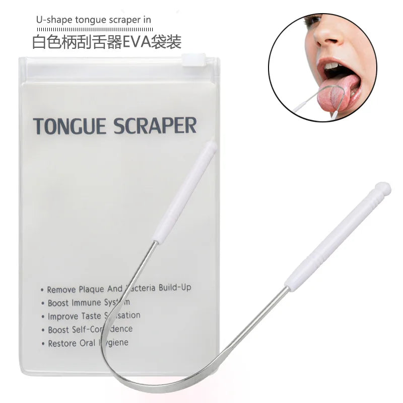 Stainless Steel Tongue Scraper Cleaner Fresh Breath Cleaning Coated Tongue Toothbrush Oral Hygiene Care Tools Raspador De Lengua