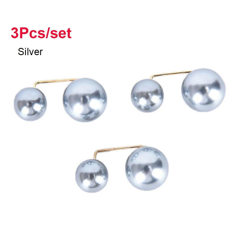 Pearl Brooches Set Waist Buckle Cardigan Jeans Button Brooch Pins Women Sweater Coat Anti Fall Pearls Clothes Pin Decoration
