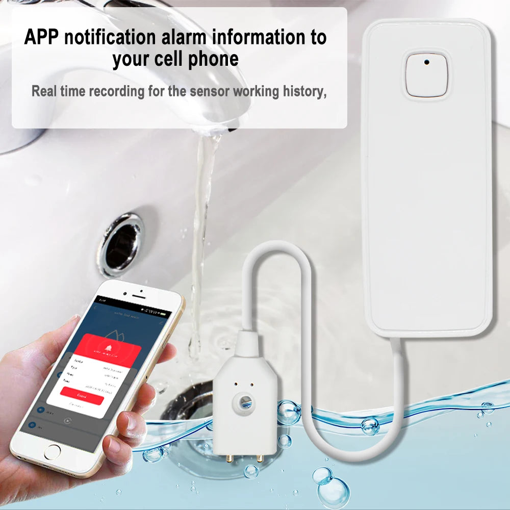 WiFi Tuya Smart Water Leakage Detector Sensor APP Remote Monitor 80dB Sound Alarm System Flood Home Security Safety Smartlife