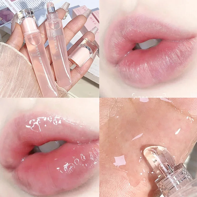Crystal Jelly Lip Oil Plumping Mirror Lip Gloss Moisturizing Transparent Liquid Lipstick Long Lasting Lips Makeup Cosmetics