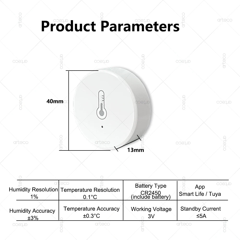 Tuya Zigbee Temperature And Humidity Sensor Intelligent Home Thermohygrometer Real-time Monitor Support Alexa Home Assistant Z2M