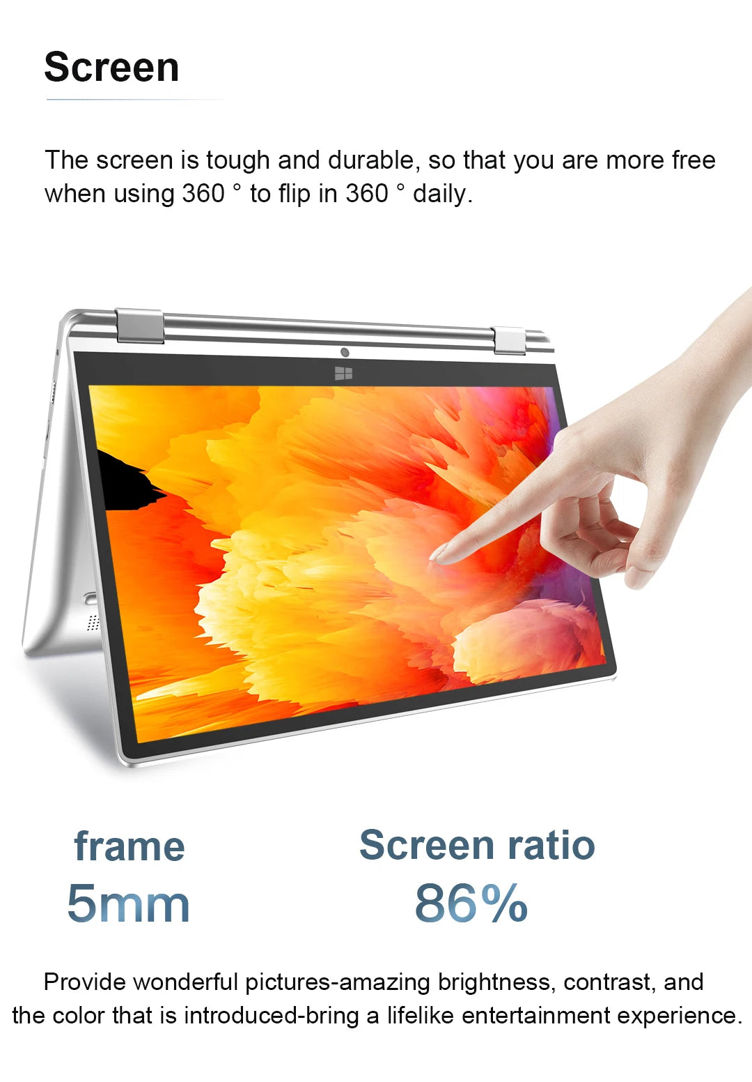 2 in 1 mini Laptop Computer Portable Touch Screen 11.6 Intel N4020 8GB 512GB Windows 11 Pro Office Learning Tablet PC Notebook