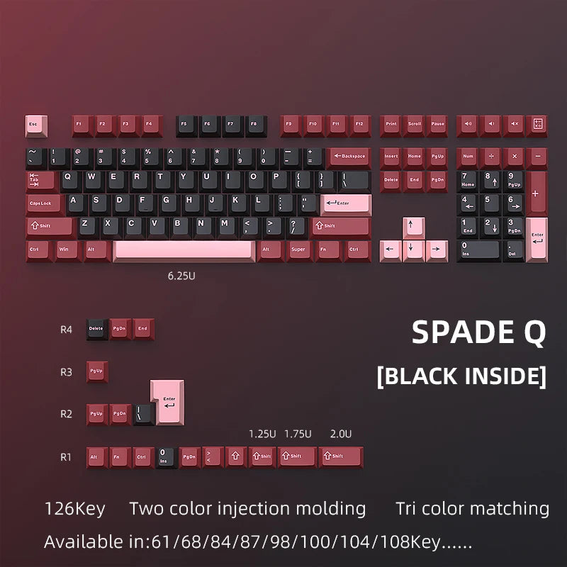 USLION 126 Keys Cherry Profile Keycaps ISO Layout Minimalist PBT Key Caps for Gaming Mechanical Keyboard GMK87 GMK67 AULA 75