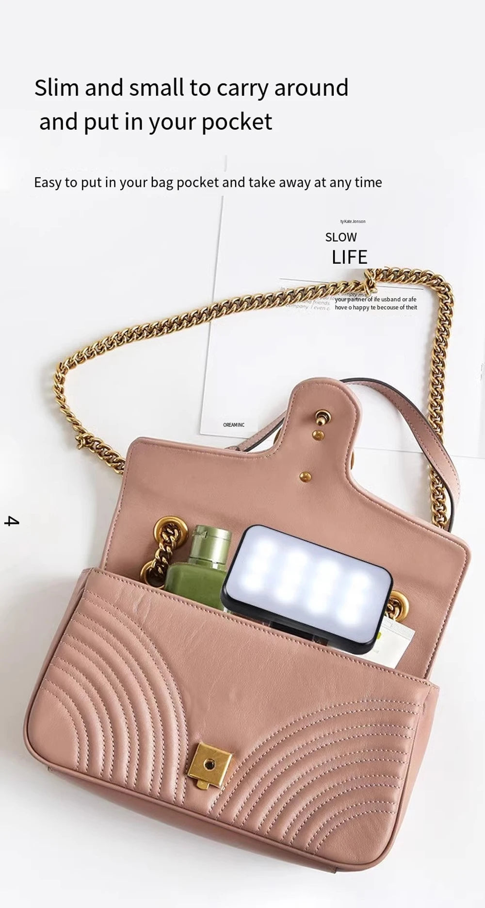 Portable Mini Selfie Fill Light Rechargeable Clip 3 Modes Adjustable Brightness On For Phone Laptop Tablet Meeting Make Up ﻿