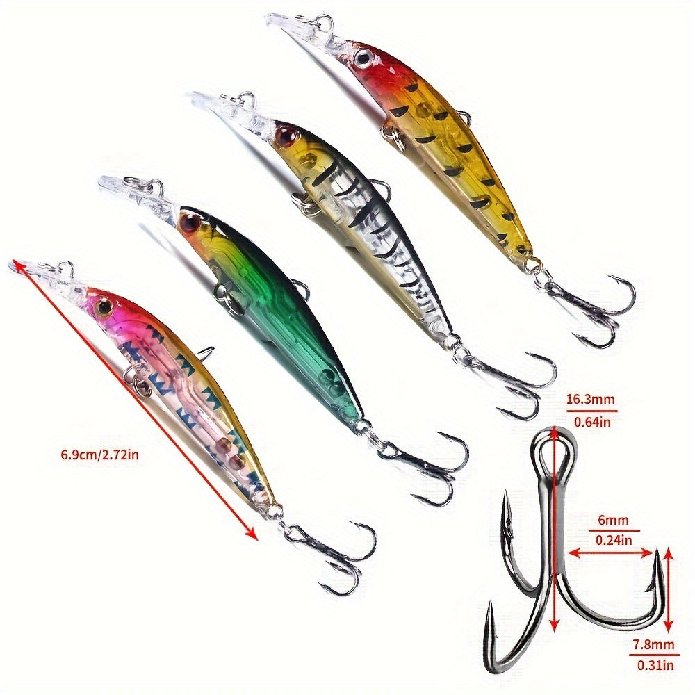 [56pcs Fishing Lures Kit] 56pcs Fishing Lures Kit | Crankbait Tackle Minnow Popper Pencil Swimbaits Hook Hard Baits Set for Pike Carp Bass Freshwater Saltwater | Christmas Gift for Man