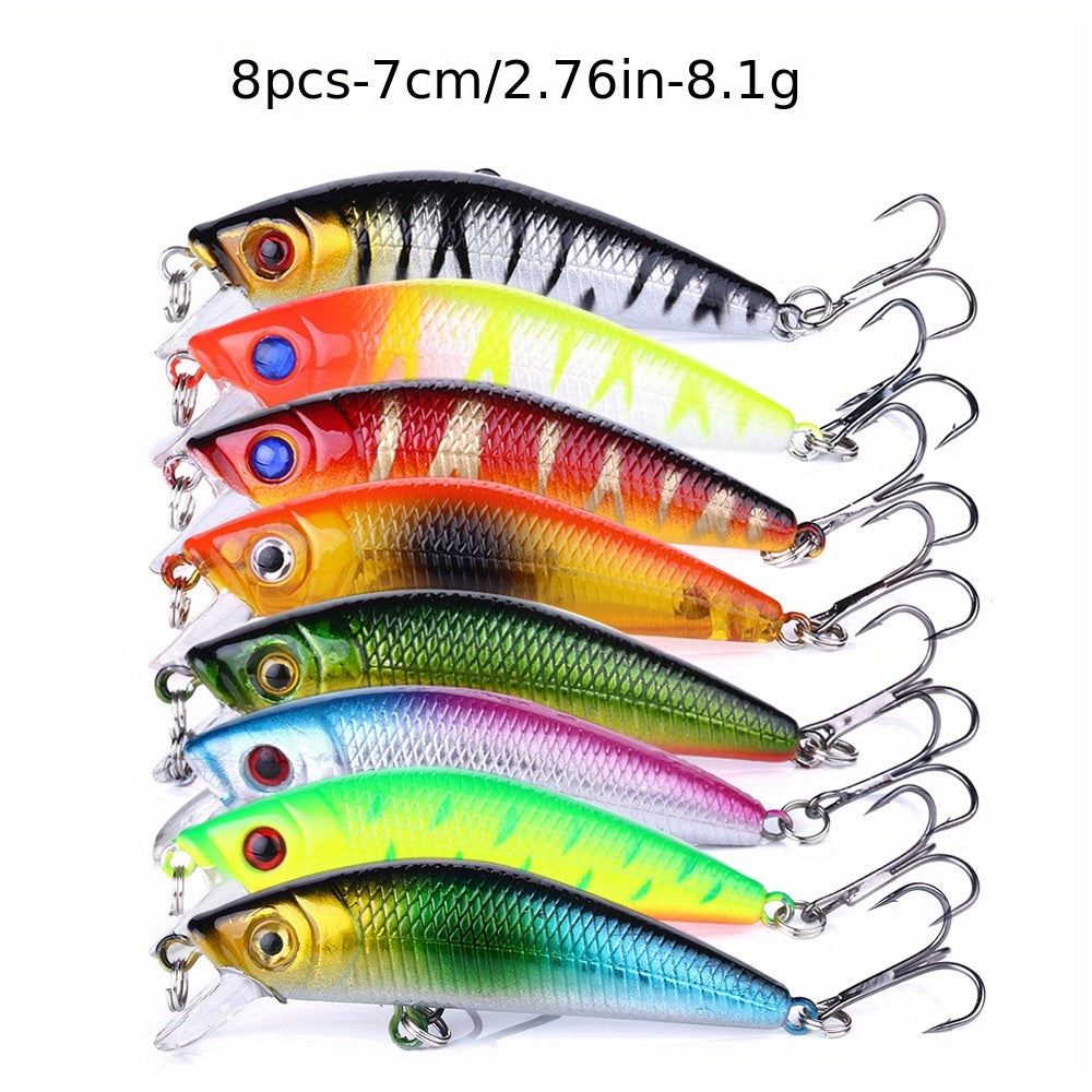 [56pcs Fishing Lures Kit] 56pcs Fishing Lures Kit | Crankbait Tackle Minnow Popper Pencil Swimbaits Hook Hard Baits Set for Pike Carp Bass Freshwater Saltwater | Christmas Gift for Man
