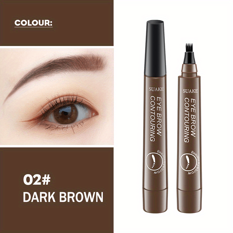 1pc Waterproof Eyebrow Pen - Microblading Eyebrow Pencil with a Micro-Fork Tip Applicator - Creates Natural Looking Brows Makeup Effortlessly